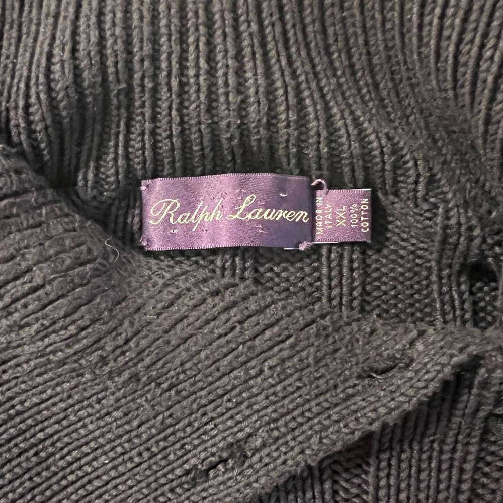 Ralph Lauren Purple label Asymetrical neck Cableknit sweater XXL